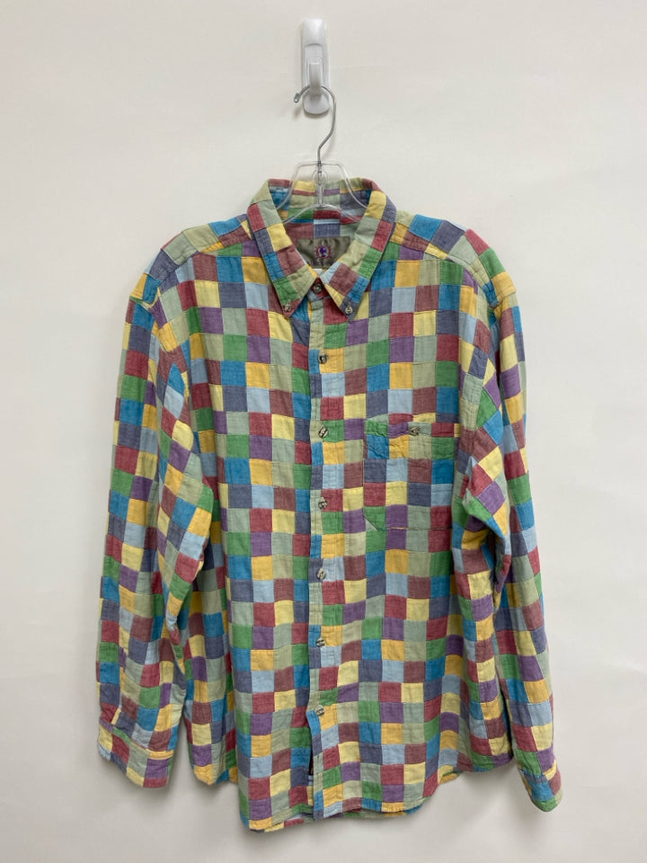 Territory Ahead Size L Pastels Patches Button Up Cotton Men&
