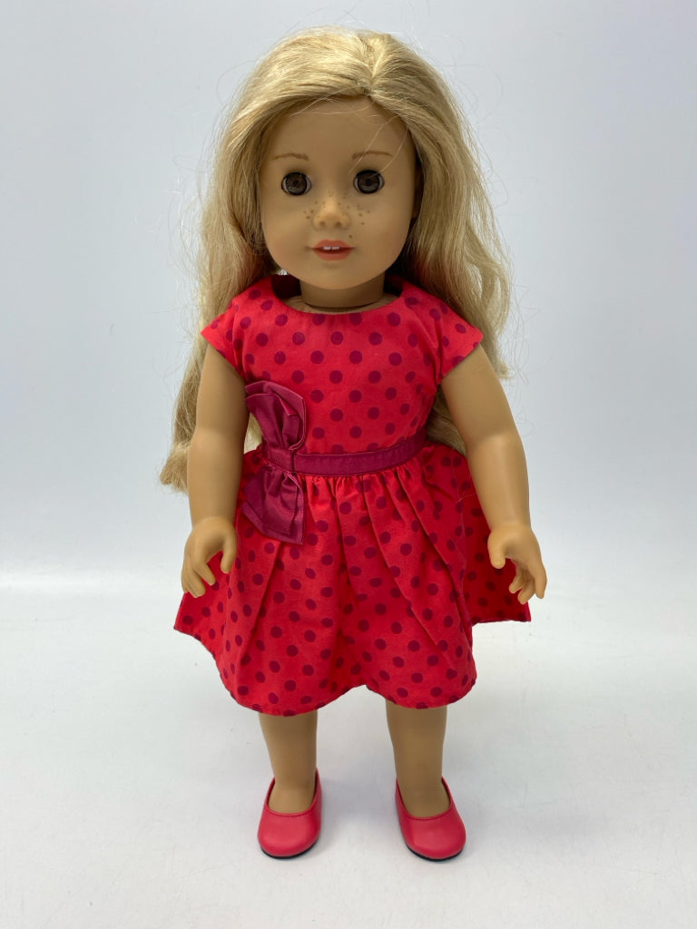 American Girl Red Burgundy Dots Doll