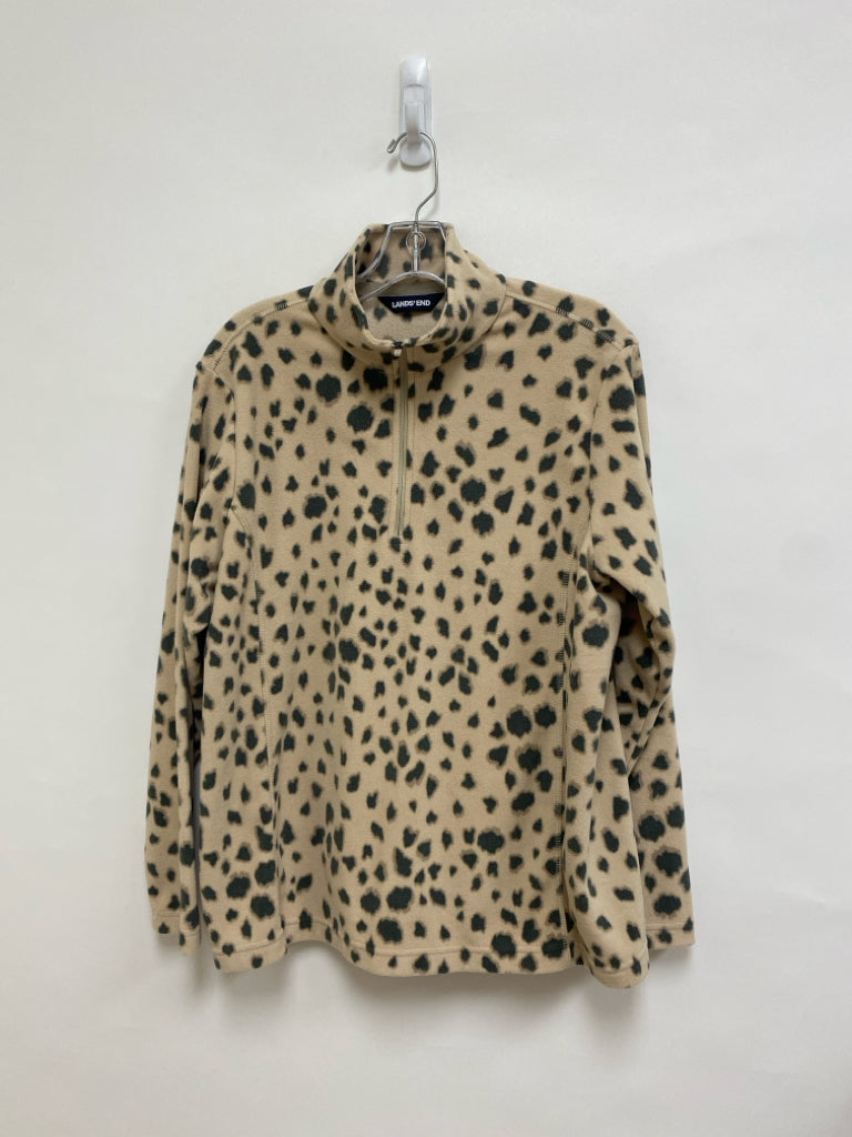 Lands End Size L Tan Gray Petite Top