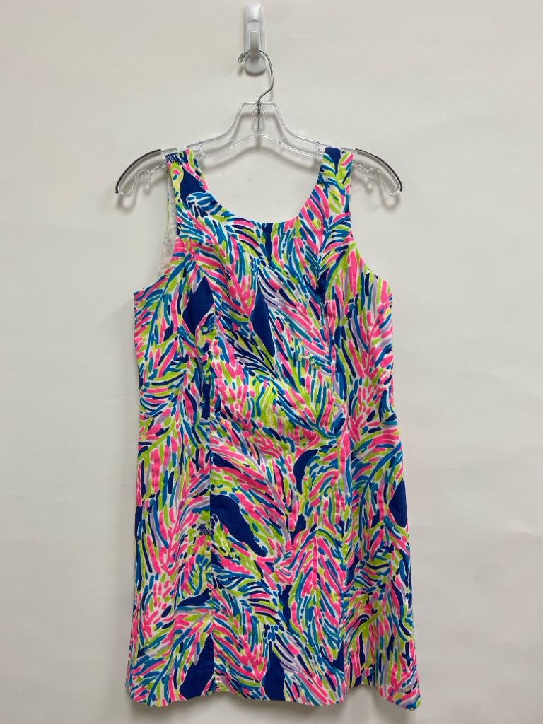 LILLY PULITZER Size 8 Pink White/Blue Sleeveless Ladies Dress