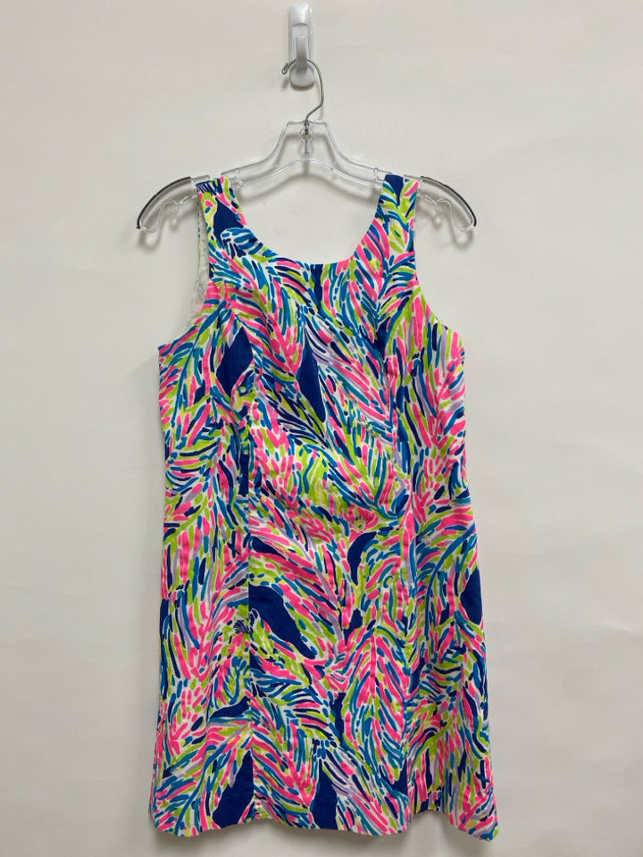 LILLY PULITZER Size 8 Pink White/Blue Sleeveless Ladies Dress