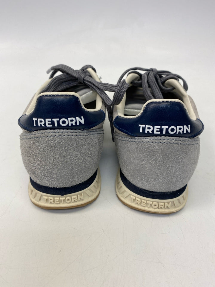 Tretorn US Shoe Size 6 Gray White/Navy Lace-up Sneakers