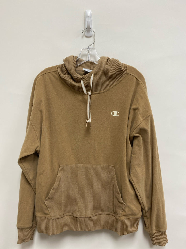 Champion Size M Brown Cowl Neck Hooded Athletic Top