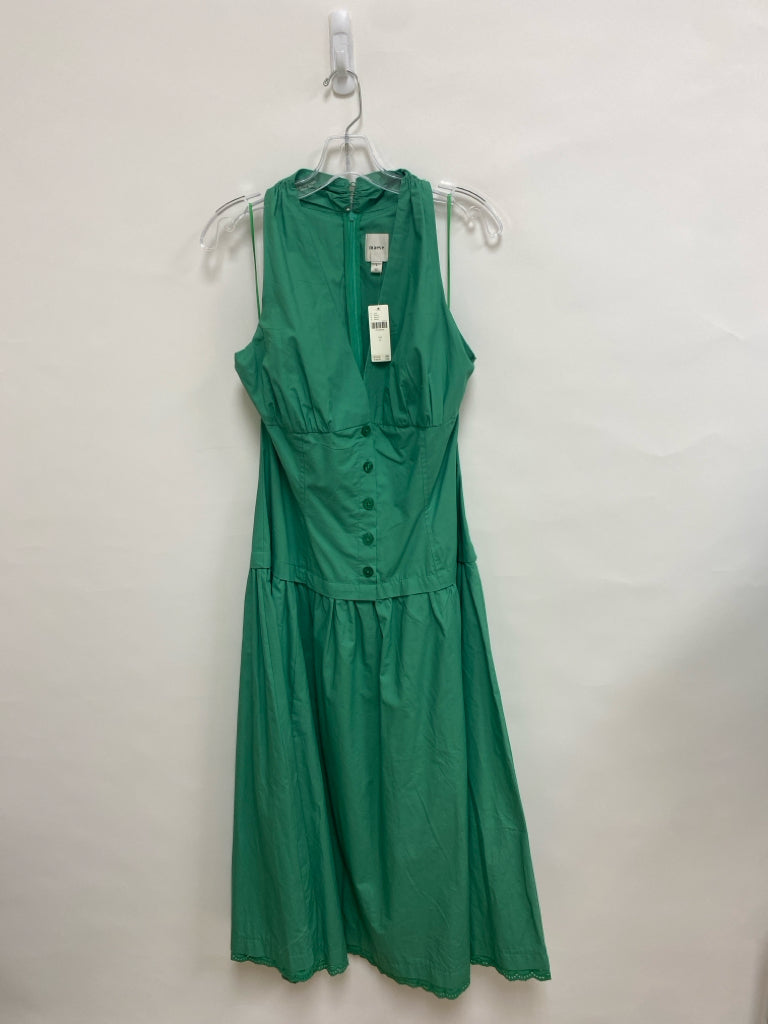 NWT Maeve Size L Green Buttons Sleeveless Ladies Dress