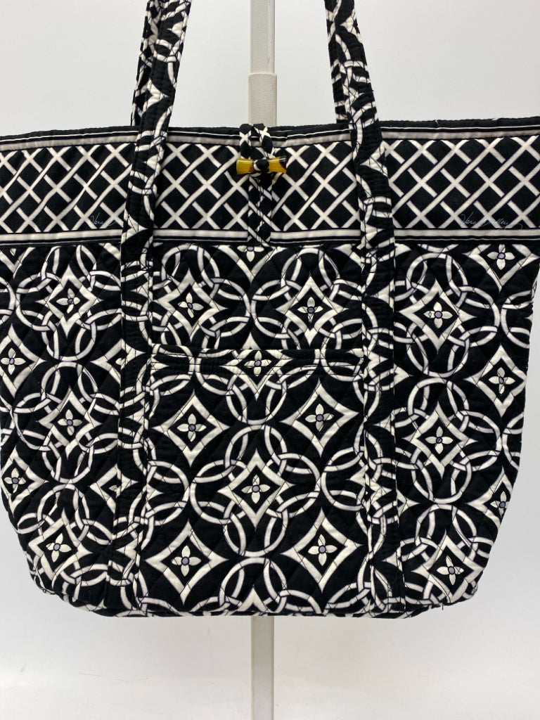 Vera Bradley Black/White Print Quilted Tote Bag