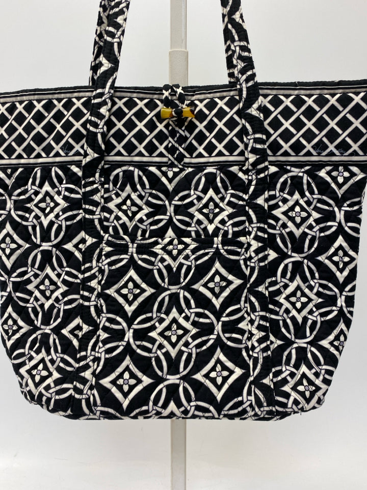 Vera Bradley Black/White Print Quilted Tote Bag