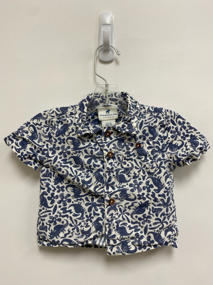 Caribbean Joe SIZE 0-3M Cream Slate Blue Dinosaurs Boy&