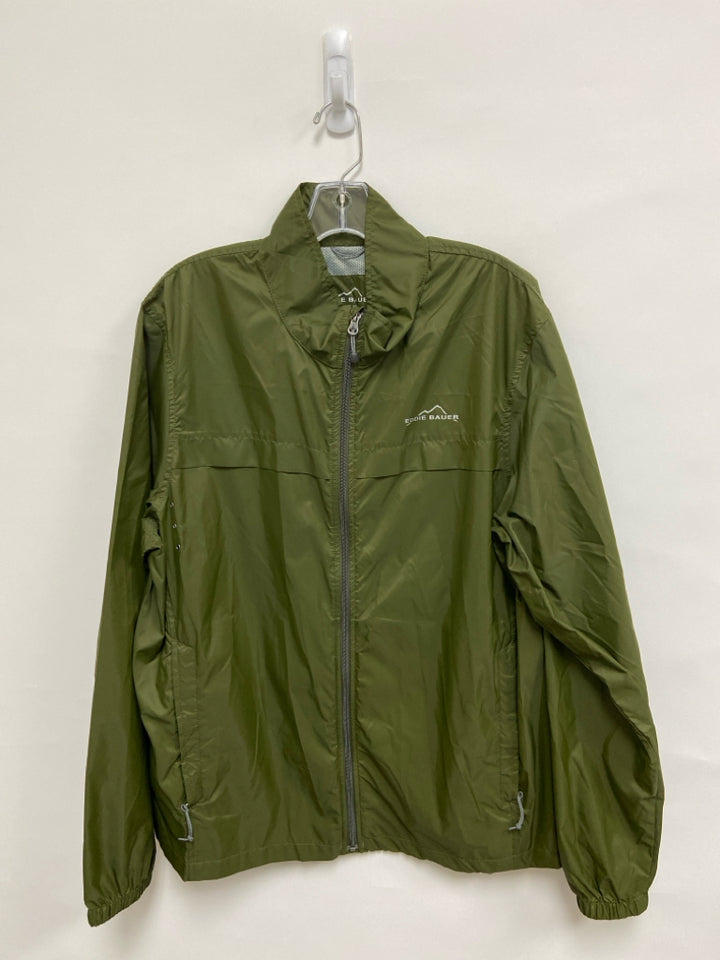 Eddie Bauer Size L Dark Olive Zip Down Men&