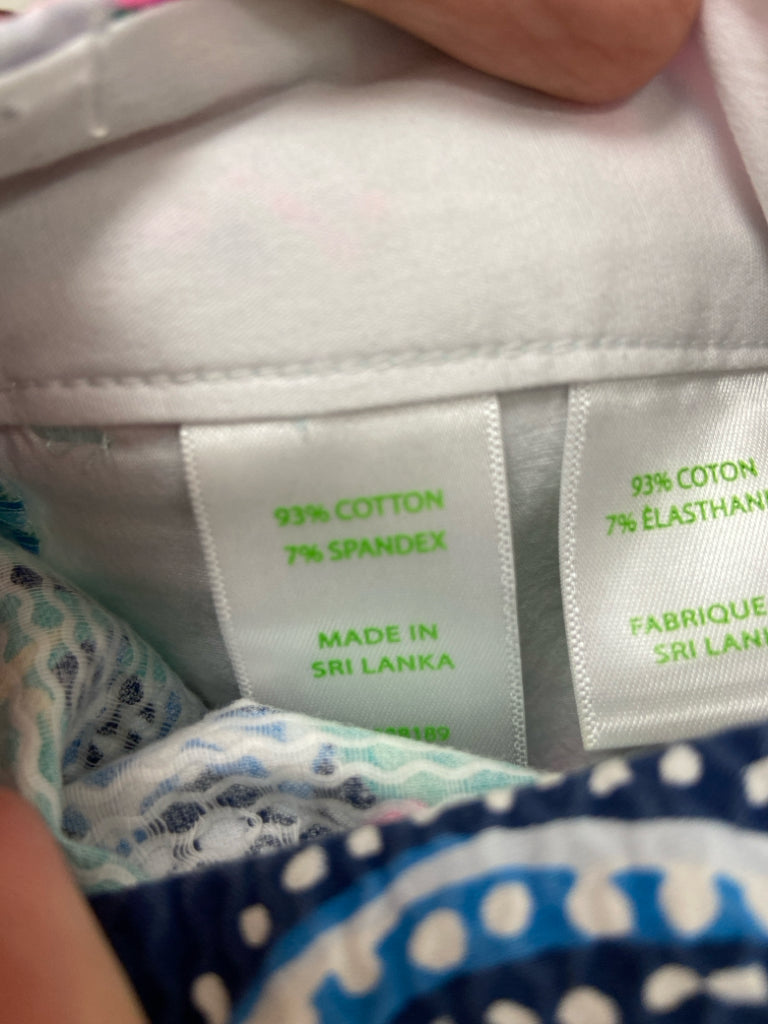 LILLY PULITZER Size 2 Aqua/Navy Pink/Tan Texture Ladies Shorts