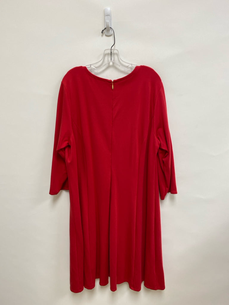 Draper James Size 2X Red 3/4 Sleeve Plus Size Dress