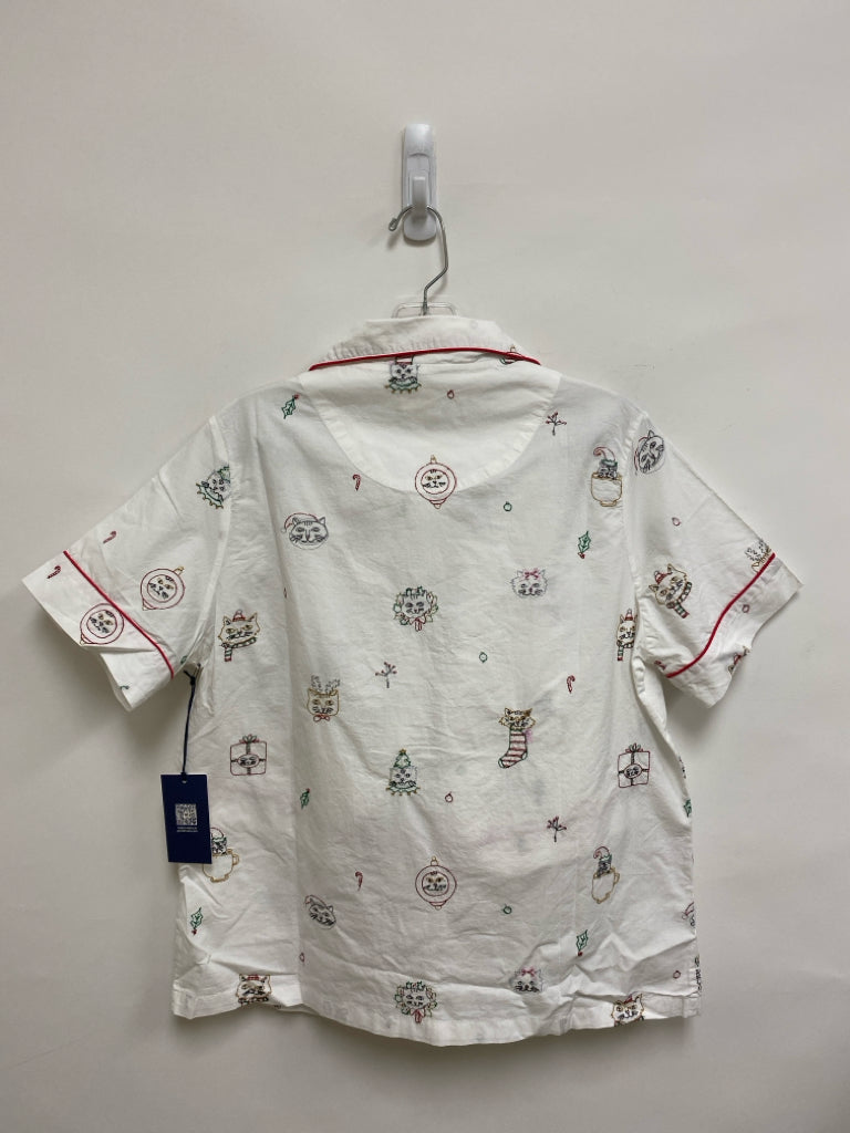 NWT Size S White Red/Green Ladies 2pc Pajamas