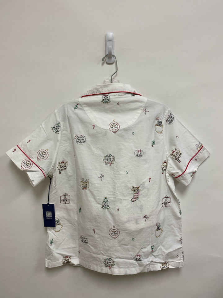 NWT Size S White Red/Green Ladies 2pc Pajamas
