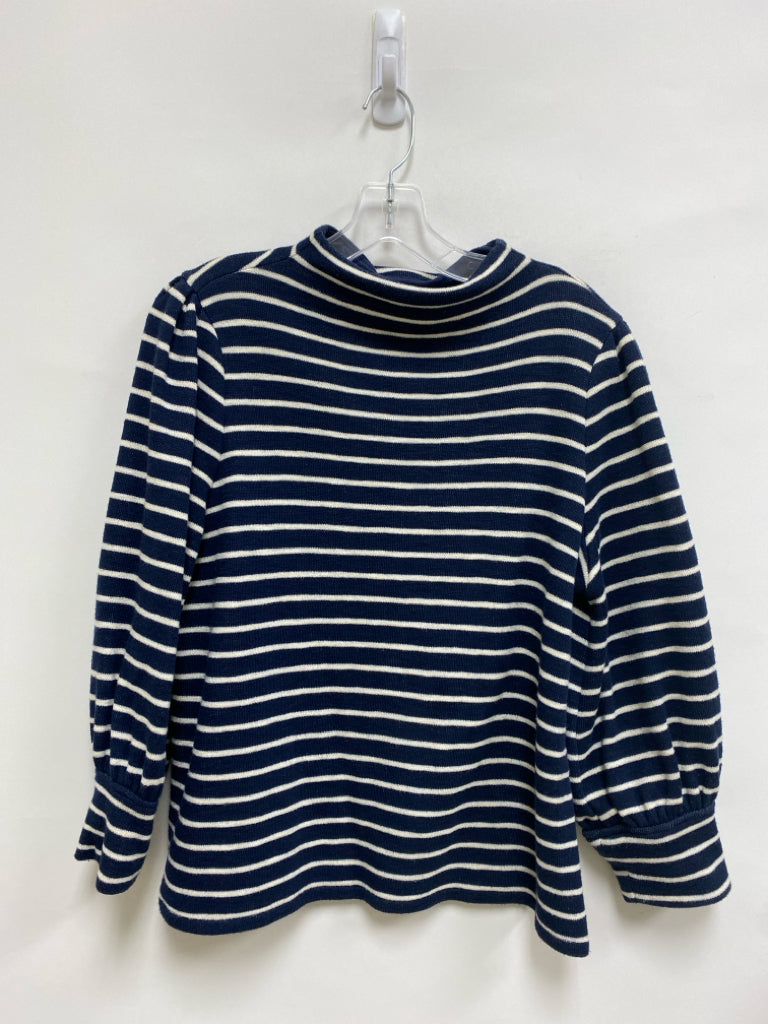 Madewell Size XL Navy Cream Striped Ladies Top