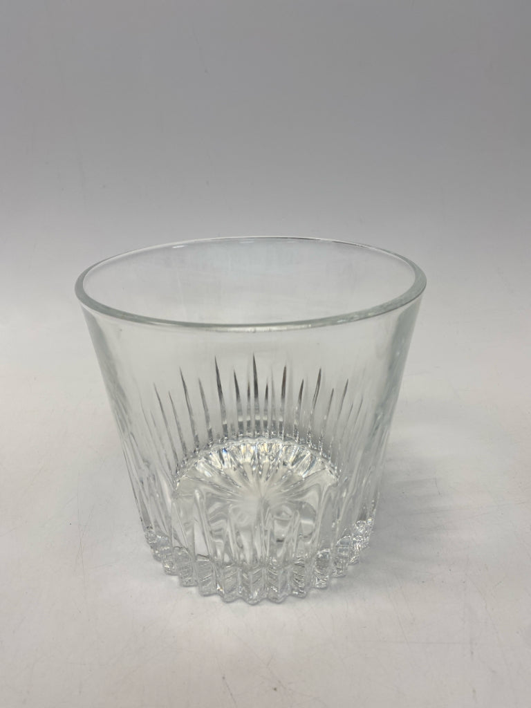 Princess House Clear Ribbed Glass Ice Bucket