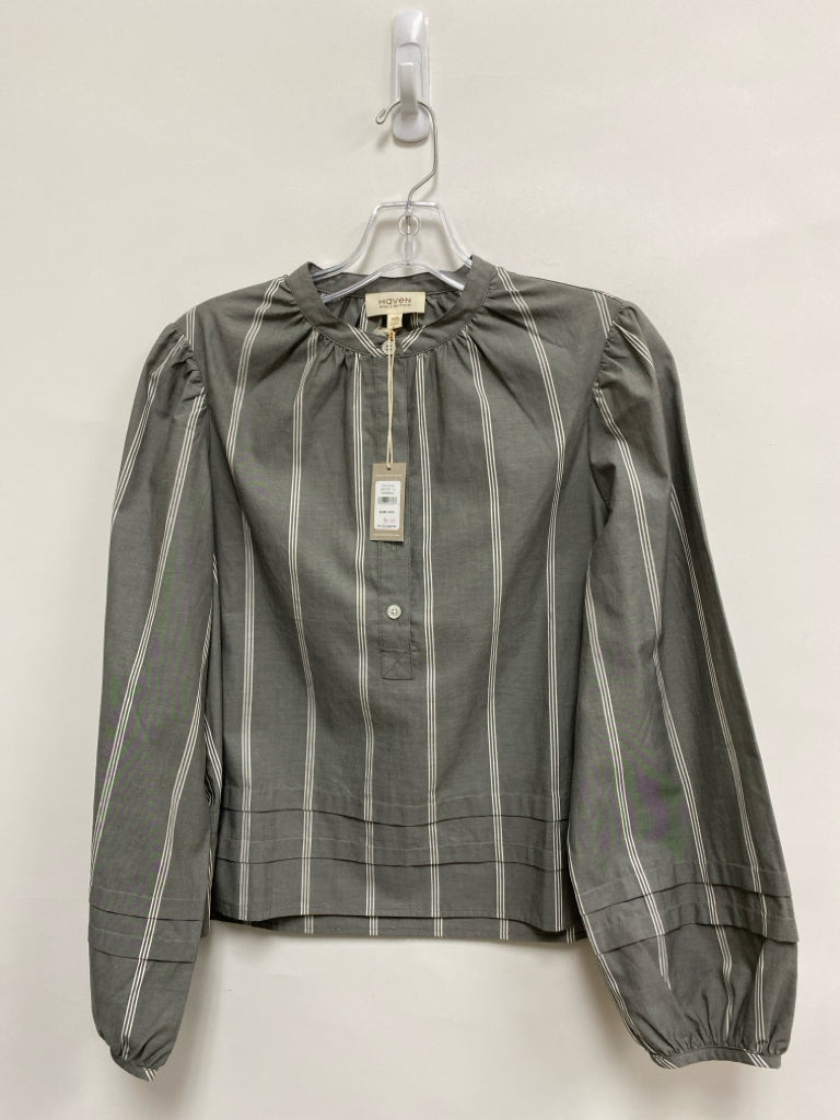NWT HAVEN Size XXS Gray White Striped Ladies Top