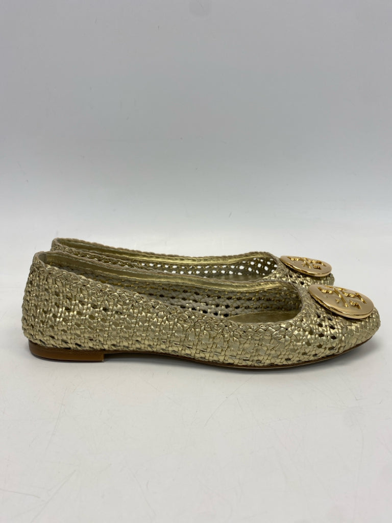 Tory Burch  Size 9 Gold Woven Flats
