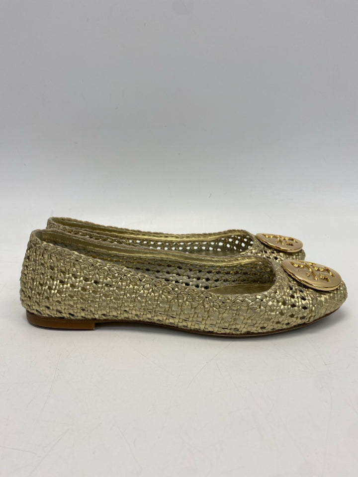Tory Burch  Size 9 Gold Woven Flats