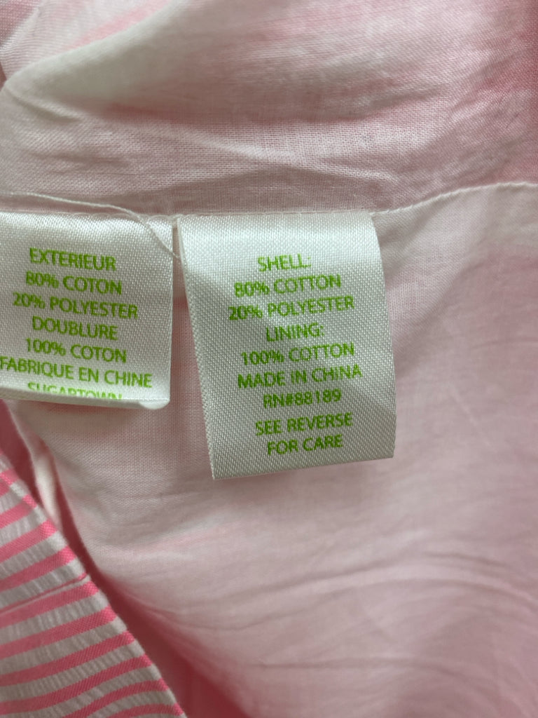 LILLY PULITZER Size 14 Pink White Striped Sleeveless Ladies Dress
