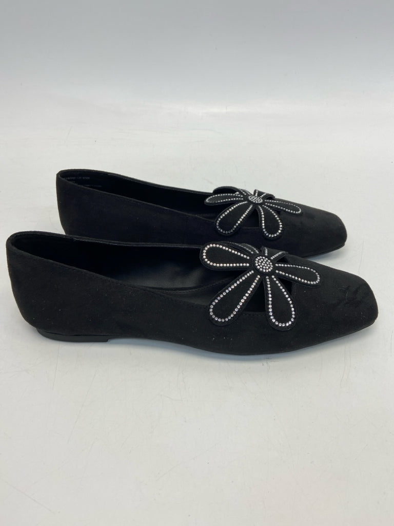 Katy Perry  Size 9.5 Black Clear Rhinestone(s) Flats