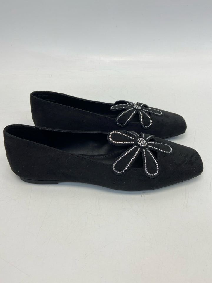 Katy Perry  Size 9.5 Black Clear Rhinestone(s) Flats