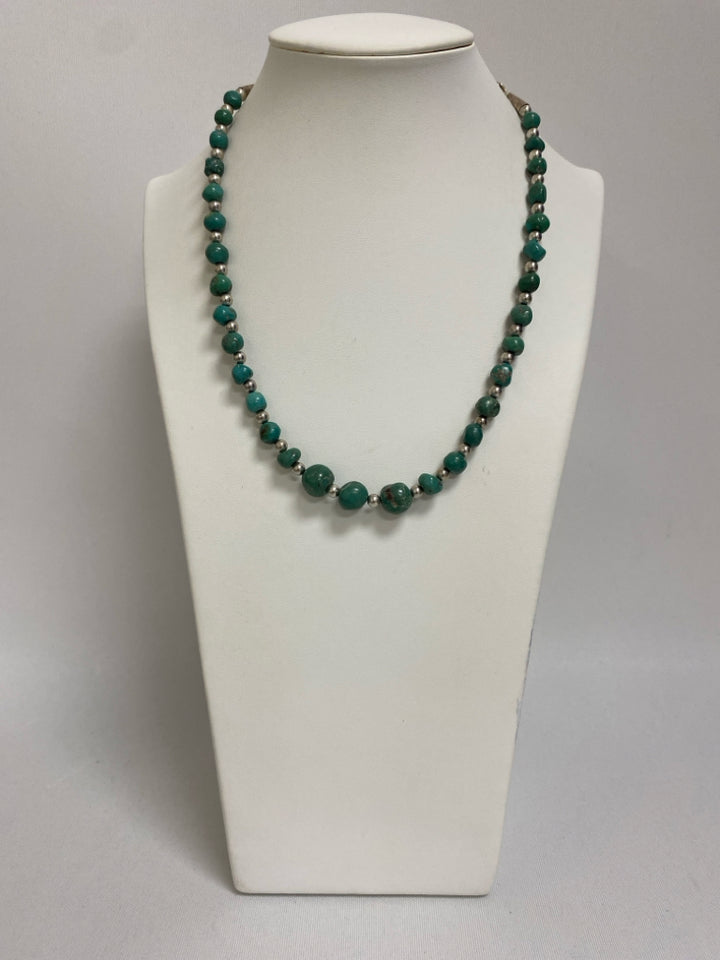 Aqua Silver Stones Necklace