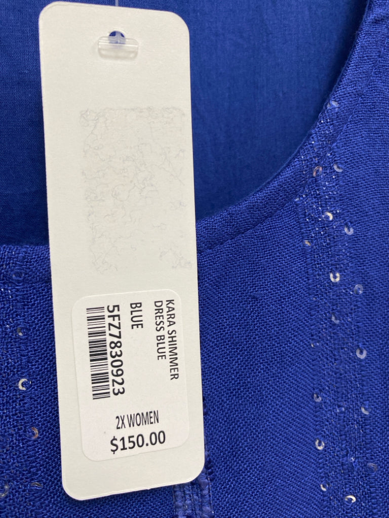 NWT Soft Surroundings  SIZE  2X Dark Blue Sequins Maxi Plus Size Dress