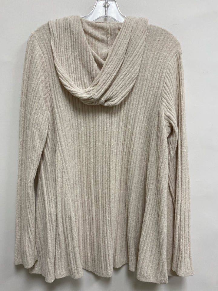 Barefoot Dreams Size L Cream Hooded Drape Ladies Sweater