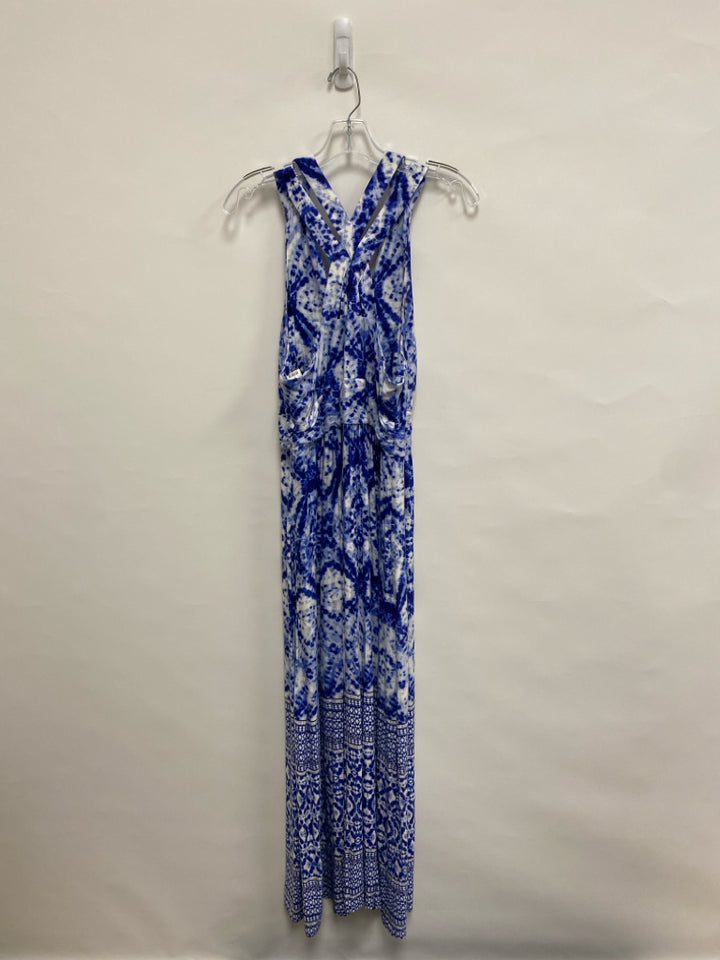 Soma Size L Blue White Tie Dye Sleeveless Ladies Dress
