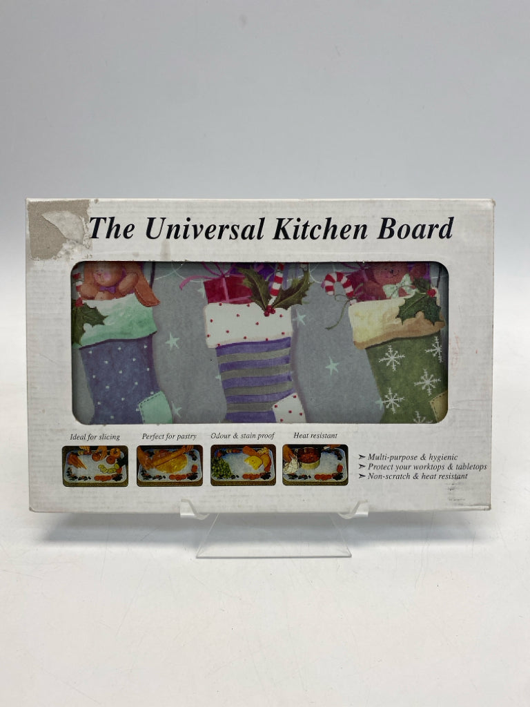 NEW/BOX Gray Multi Color Glass Christmas