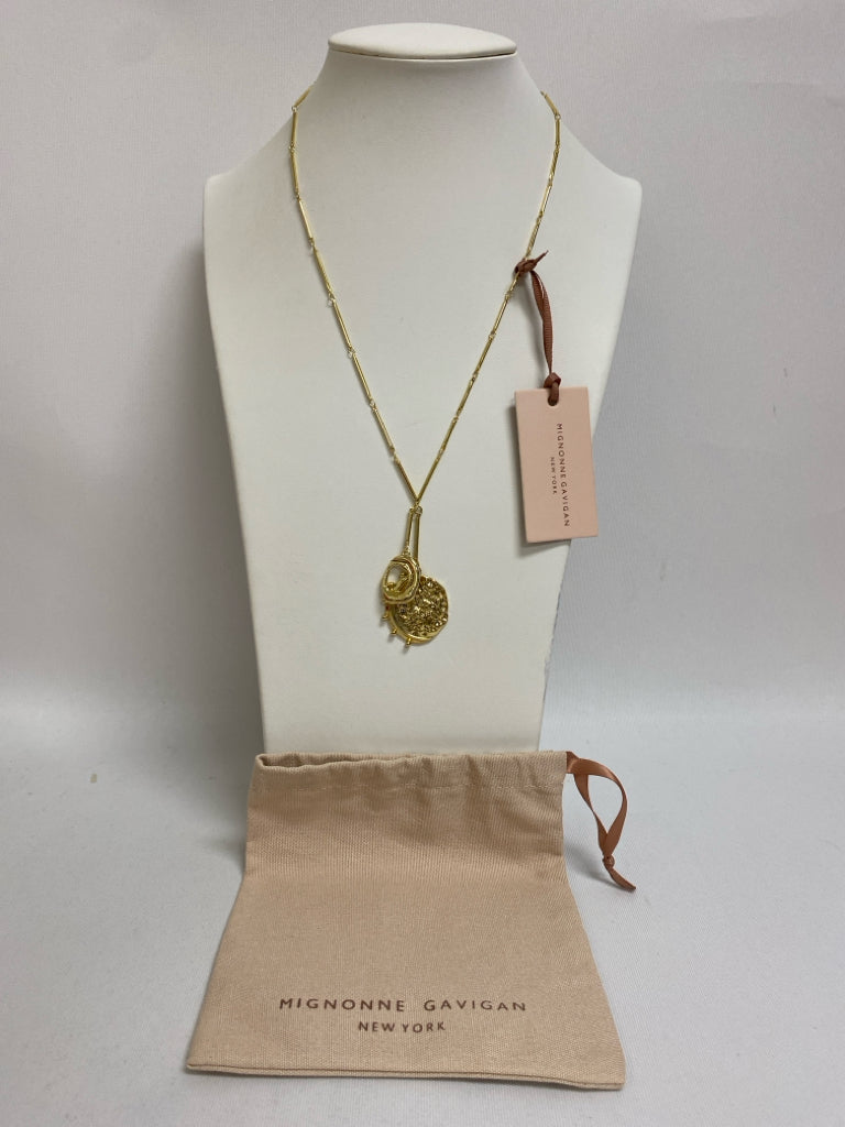 NWT Mignonne Gavigan Gold Color Shapes Necklace