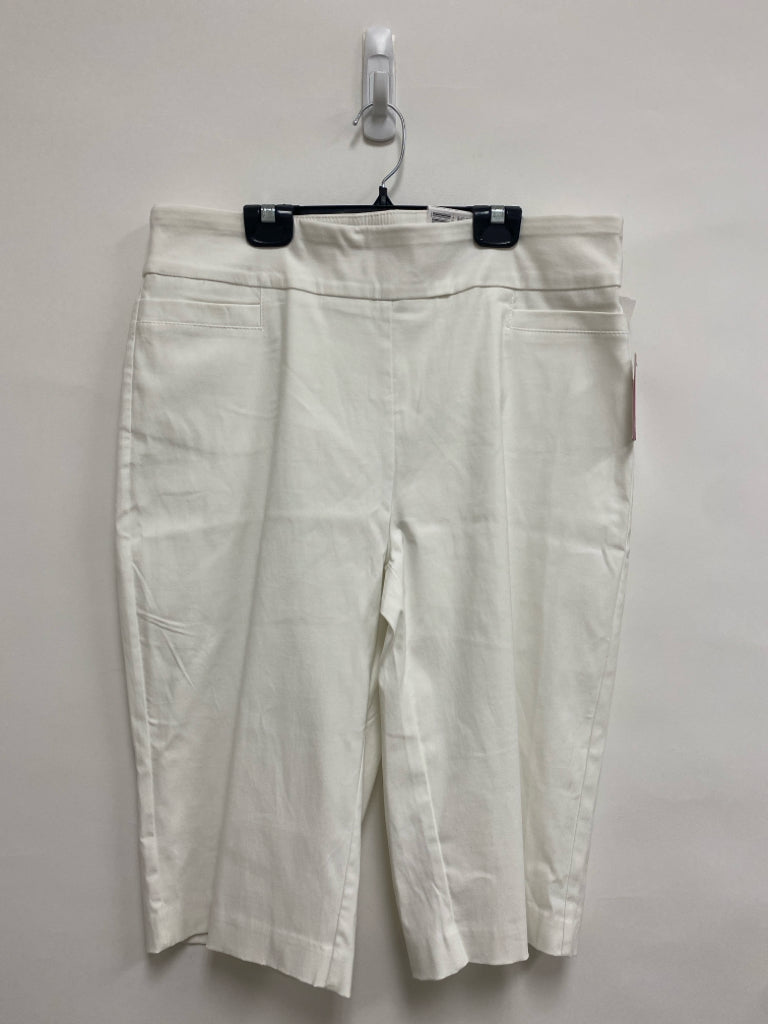 NWT Kim Rogers Size 14 White Cropped Ladies Pants