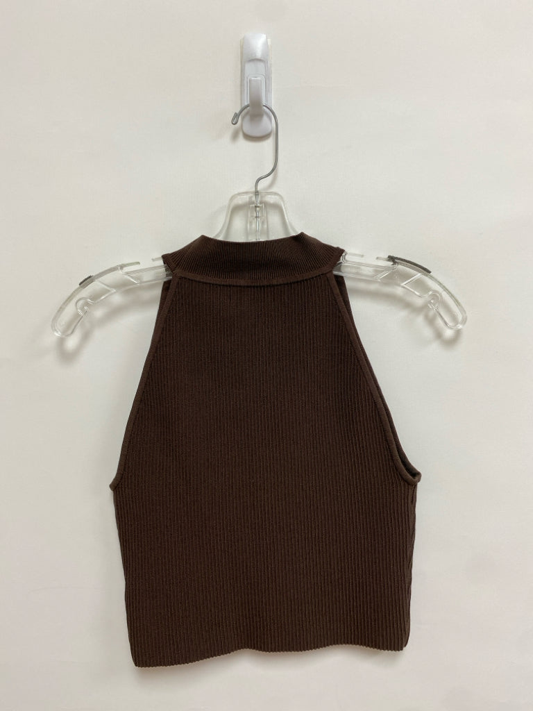 NWT BABATON Size M Espresso Ribbed Halter Ladies Sweater