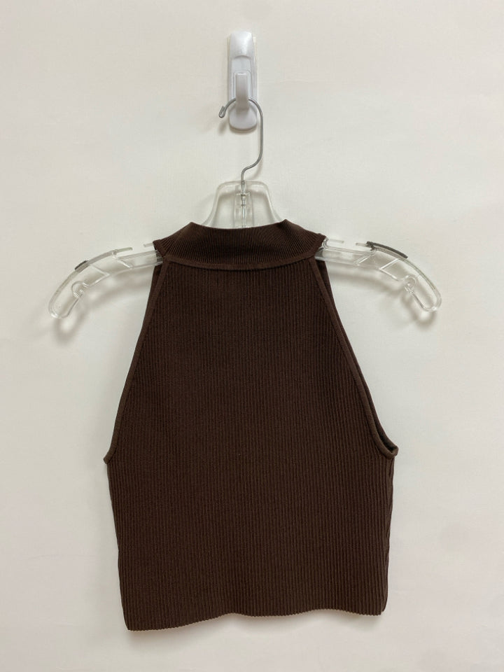 NWT BABATON Size M Espresso Ribbed Halter Ladies Sweater