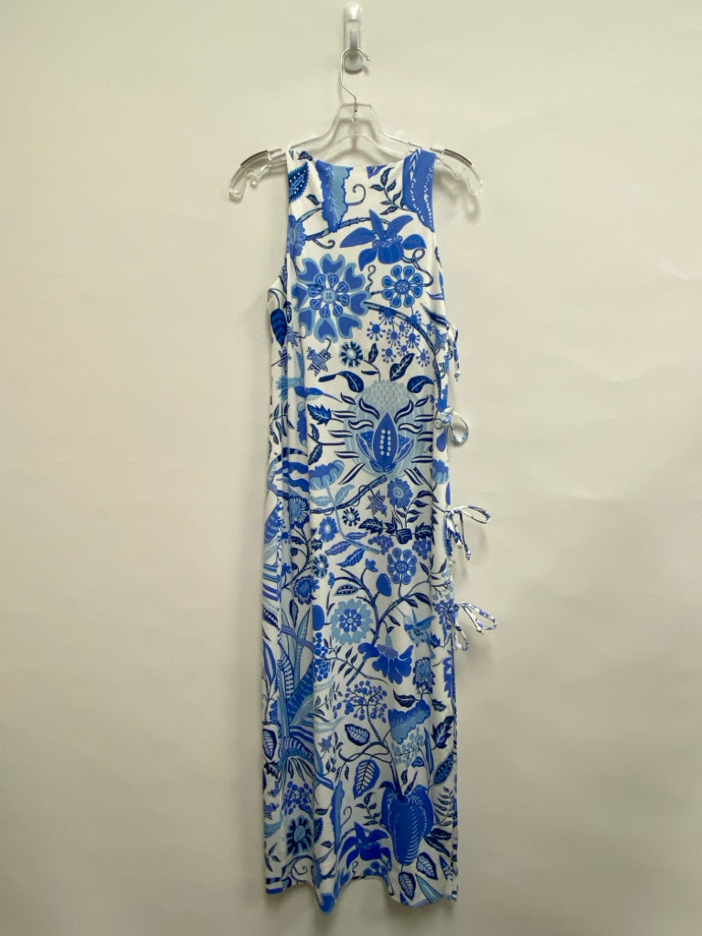 Gretchen Scott Size XS White/Navy Periwinkle Floral Maxi Ladies Dress