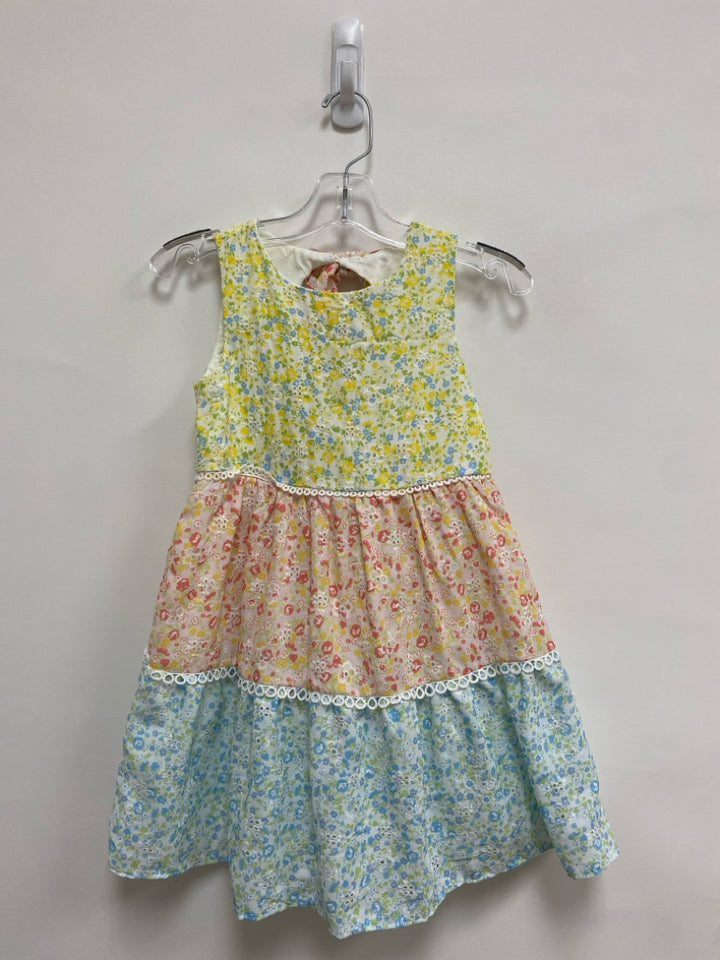 NWT Rare Editions SIZE 6 Yellow/White Green/Multi Flowers Girl&