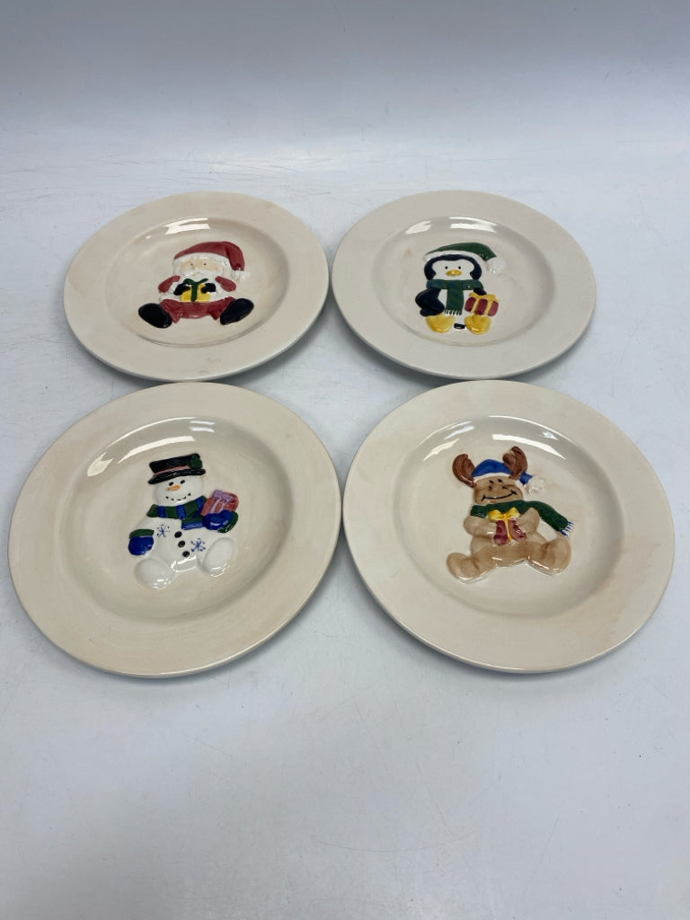 Cream Multi Color Assorted Print Christmas