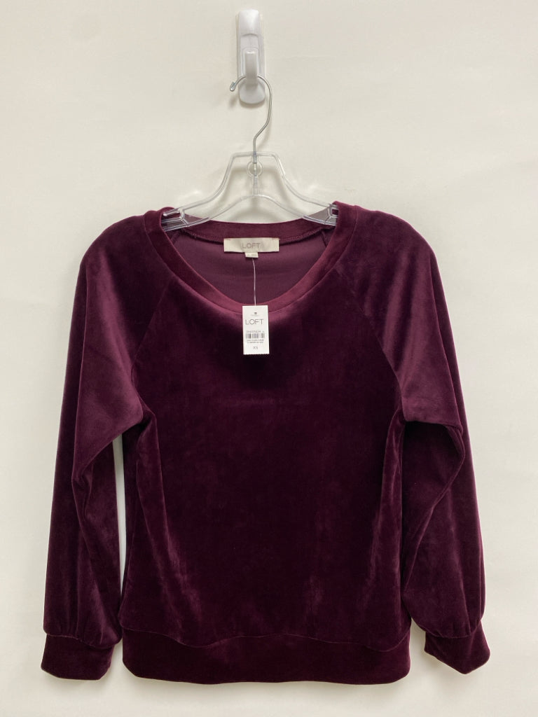 NWT LOFT Size XS Burgundy Long Sleeve Ladies Top
