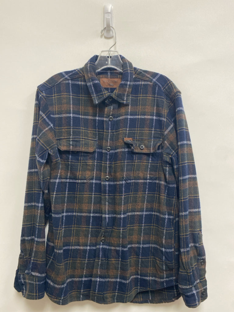 Orvis Size S Navy Tan/White Plaid Men&
