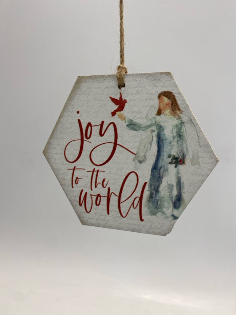 White Red Words Onyx Ornaments