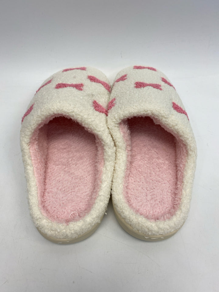 Size S,M,L White Pink Bow(s) Slippers