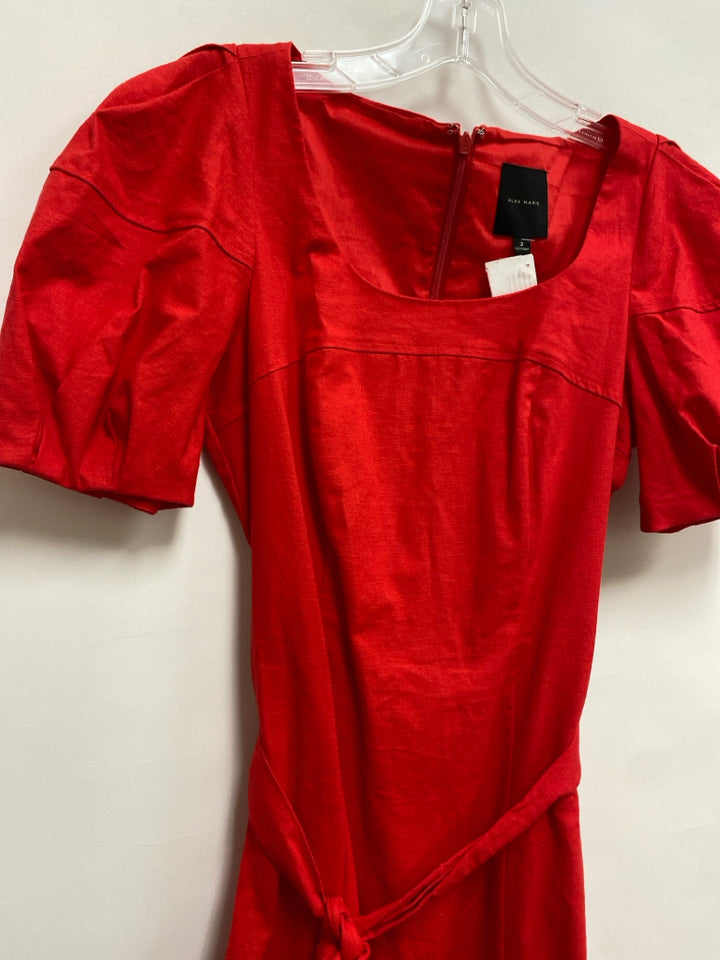 NWT Alex Marie Size 2 Red Linen Blend Ladies Dress