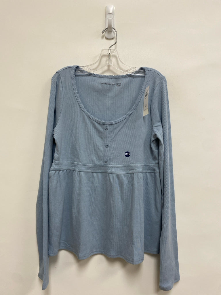 NWT Abercrombie Kids SIZE 15/16 Powder Blue Ribbed Long Sleeve Girl&