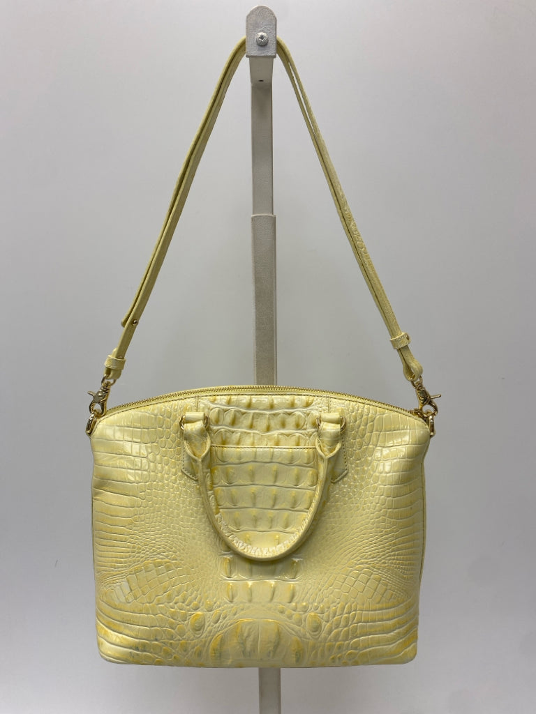 Brahmin Yellow Embossed Handbag