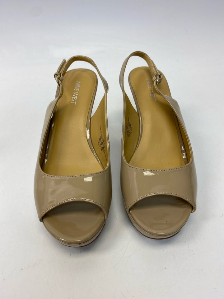 Nine West  Size 8.5 Beige Patent Sandals