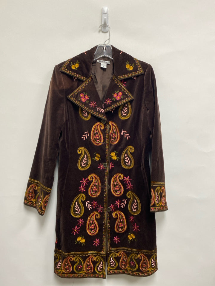 Nygard Size 6 Brown Pink/Yellow Embroidered Ladies Jacket