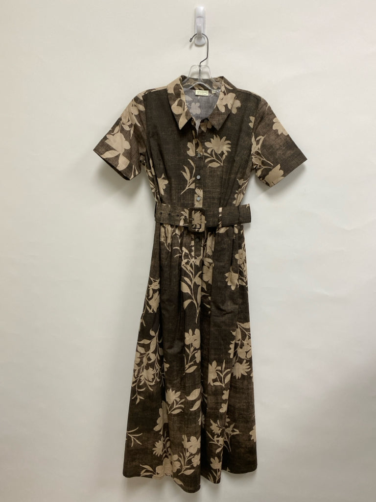Spartina 449 Size XS Espresso Beige Flowers Ladies Dress