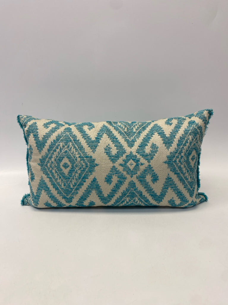 Turquoise White Pillow