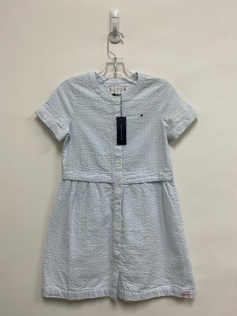 NWT Tommy Hilfiger SIZE 8 Pale Blue White Stripe Girl&