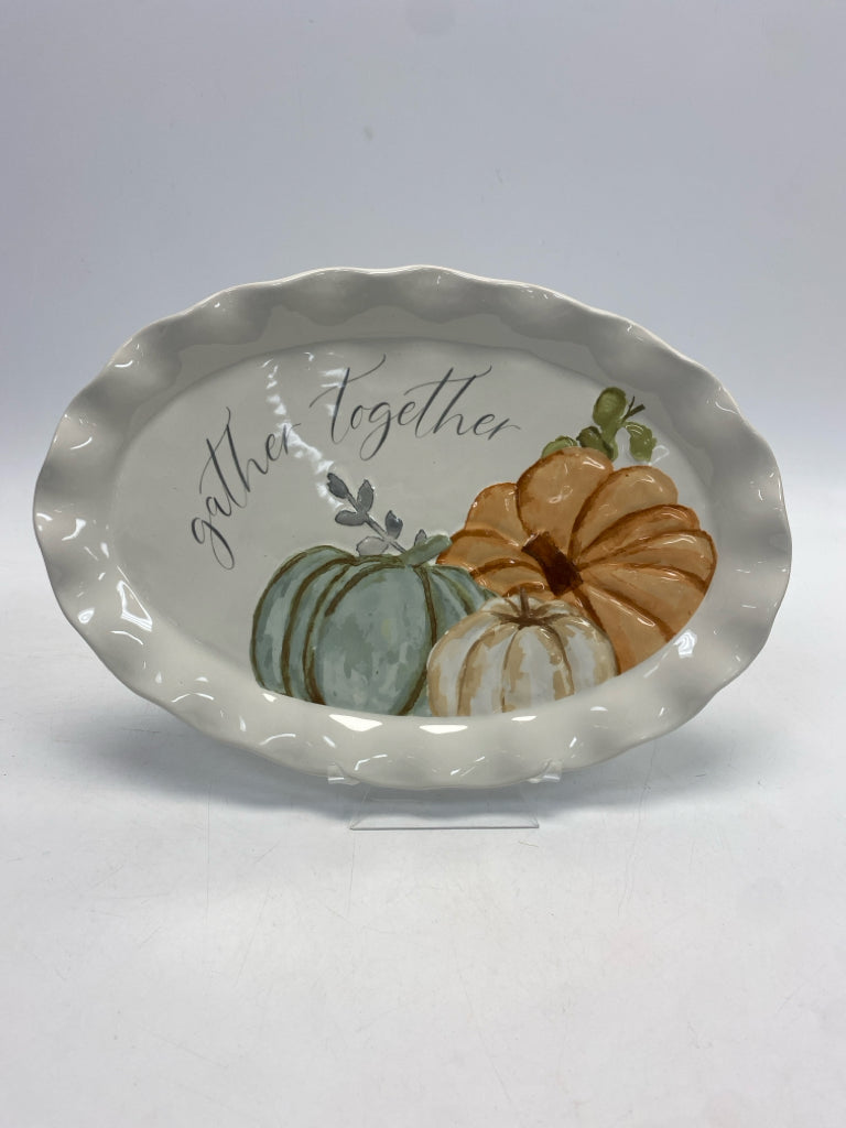 Mudpie Cream Orange/Green Pumpkin Fall