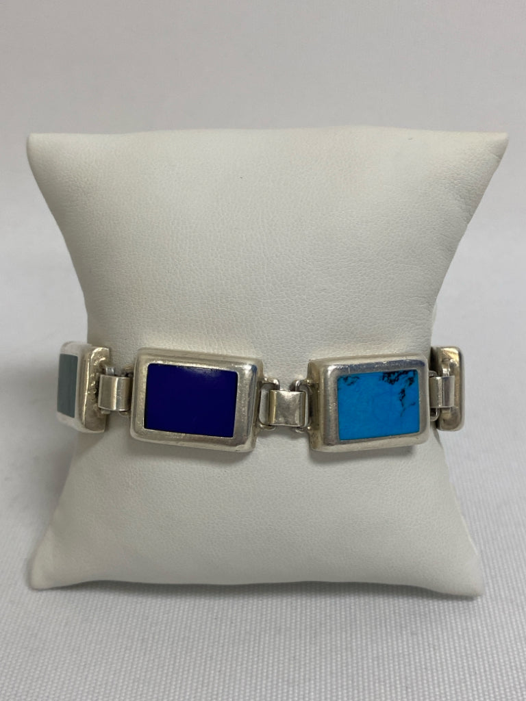 Multi Color Silver Square Bracelet
